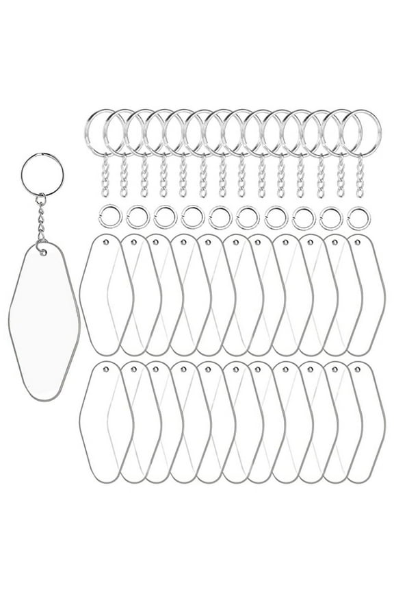 90 Pcs Acrylic Keychain Blanks for DIY Keychain Craft Project Vinyl Crafting