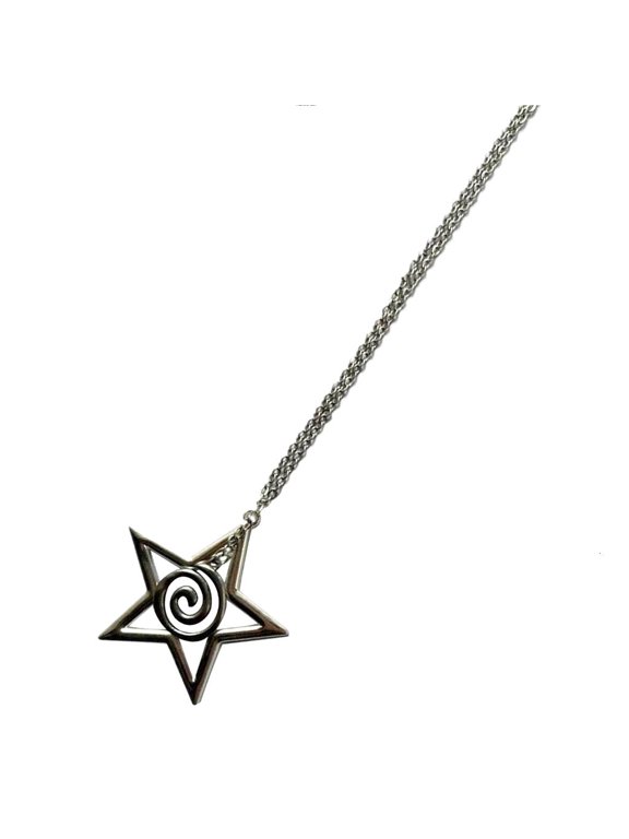 JNANEEI Adjustable Chain Star Pendant Necklace Y2K Spirals Rune Clavicle Chain Durable