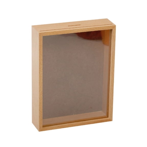 JNANEEI Children Photo Frame Piggy Bank Home Decor Money Coin Bank Funny Wood Money Box Kids Picture Frame Money for Case Gifts