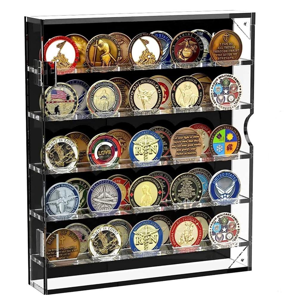 JNANEEI Clear Acrylic Coin Storage Case Portable Storage Box Elegantly ...