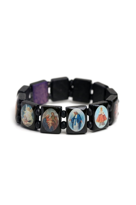 3-color Fashion Jesus Bracelet Wooden Rosary Religious Jewelry For Women Gifts