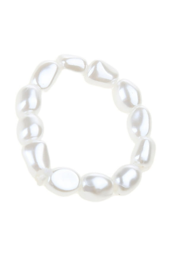 SIEYIO Oath Fashion Geometric Irregular Freshwater Pearl Bead Rings Elastic Finger Engagement Surprise