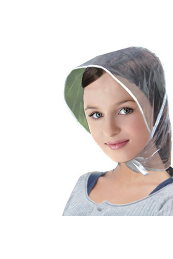 SIEYIO Rain Bonnet with Visor Waterproof Clear Plastic Hat Cap Scarf with Chin Strap