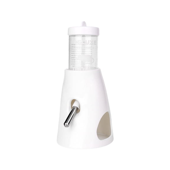 JNANEEI Small Animal Plastic Water Bottle with Stand Holder 2.7 oz No Drip Waterer for Hamster Guinea Pig Rabbit for Glass for T
