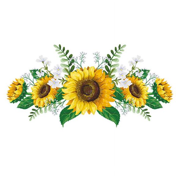 JNANEEI Sunflower Wall Stickers Peel and Stick Yellow Sunflower Wall Decor,Removable Waterproof Wall Decals for Living Room Bath