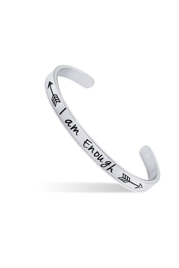 JNB/0836/ Inspirational Engraved Stainless Steel Cuff Bracelet Personalized Gift