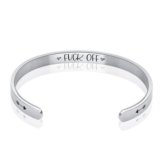 JNB/0863/Inspirational Engraved Stainless Steel Cuff Bracelet Personalized Gift