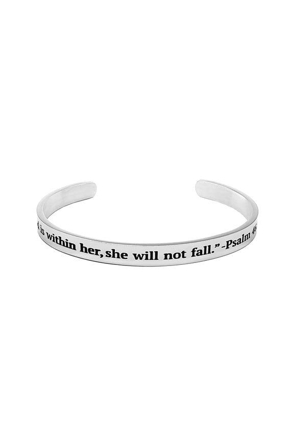 JNB/1220/Inspirational Engraved Stainless Steel Cuff Bracelet Personalized Gift
