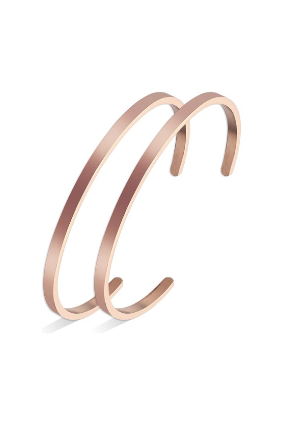 JNB/3001/ Plain Stainless Steel Cuff Bracelet 2sets for Personalized Gift