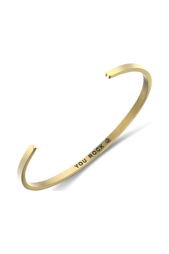 JNB/3007/Inspirational Engraved Stainless Steel Cuff Bracelet Personalized Gift