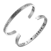 JNB/3009/Inspirational Engraved Stainless Steel Cuff Bracelet Personalized Gift