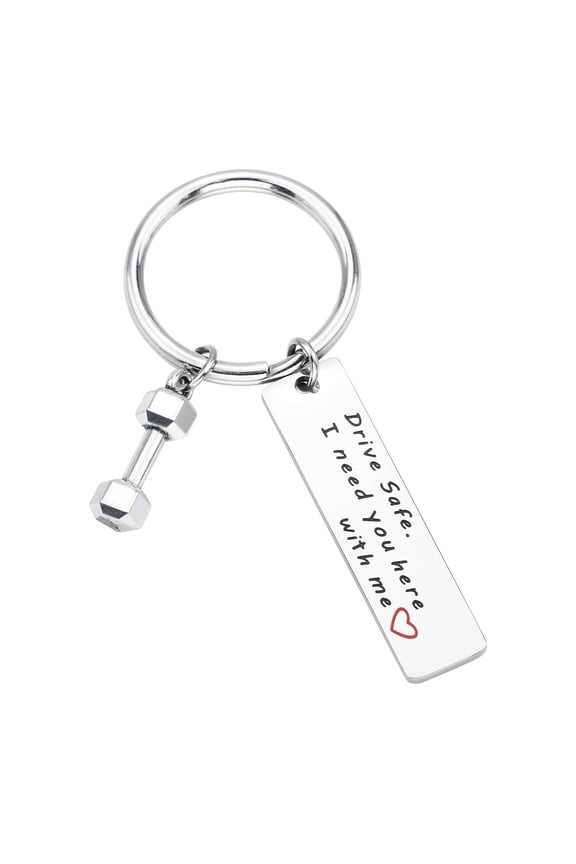 JNB/K0080/Inspirational Engraved - Drive safe I need you here with me Keychain.