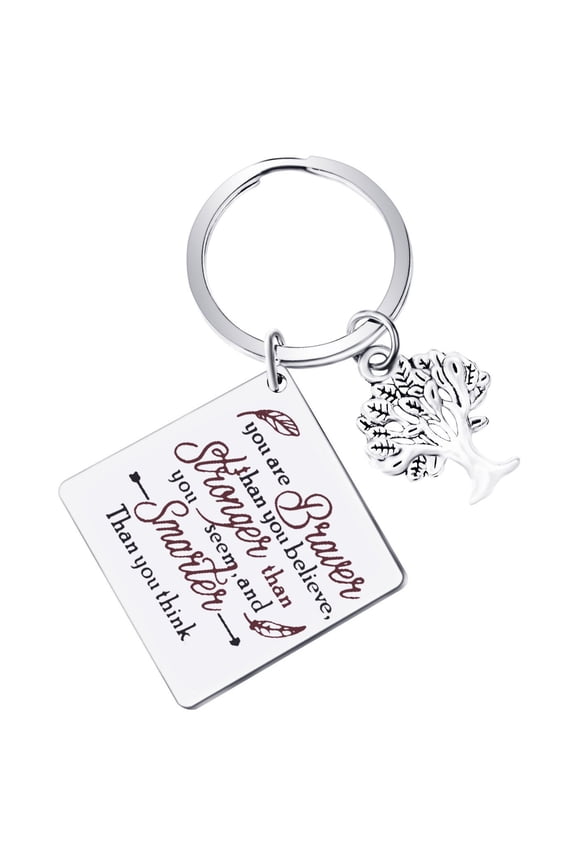 JNB/k0075/Inspirational Engraved - You are braver than you believe Keychain
