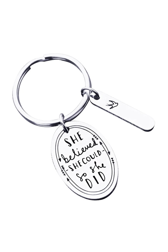 JNB/k0076/Inspirational Engraved - She believed she could so she did Keychain