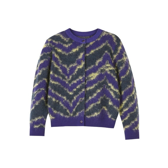 JNBY Kids Button-Up Multi Zebra Print Cardigan
