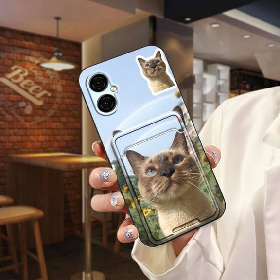 JNG-Phone Case For BLU G53, Card bag Dirt-resistant Card sleeve Cover Cute Full wrap Waterproof Anti-dust Fashion Design Dog Card slot Soft case protective Graffiti Cat Cartoon Silicone
