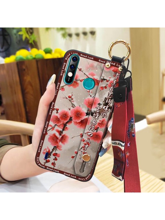 -Phone Case For Itel A56/A56 Pro, Waterproof Soft case Wrist Strap Durable Lanyard Ring Chinese style For Mom Dirt-resistant Anti-knock Anti-dust Kickstand Wristband Phone Holder