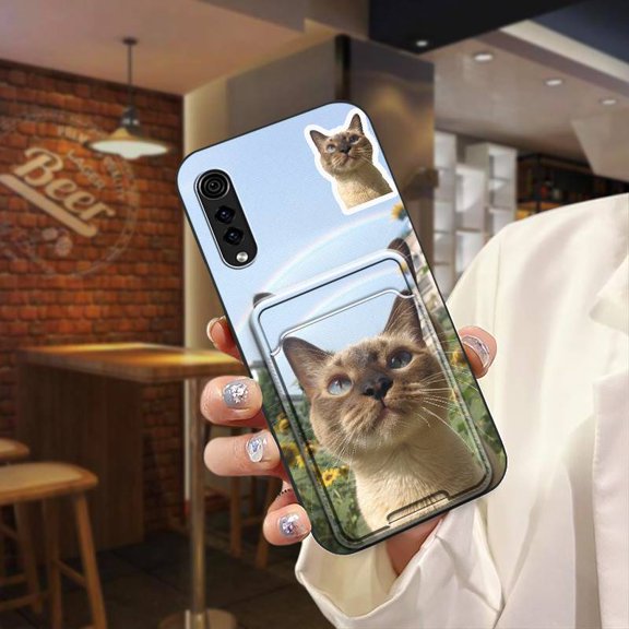 JNG-Phone Case For LG Velvet 4G/5G, Fashion Design Waterproof Soft case Cover Dirt-resistant Back Cover Shockproof Card bag Graffiti Cute Anti-dust TPU Full wrap Silicone Anti-knock Dog