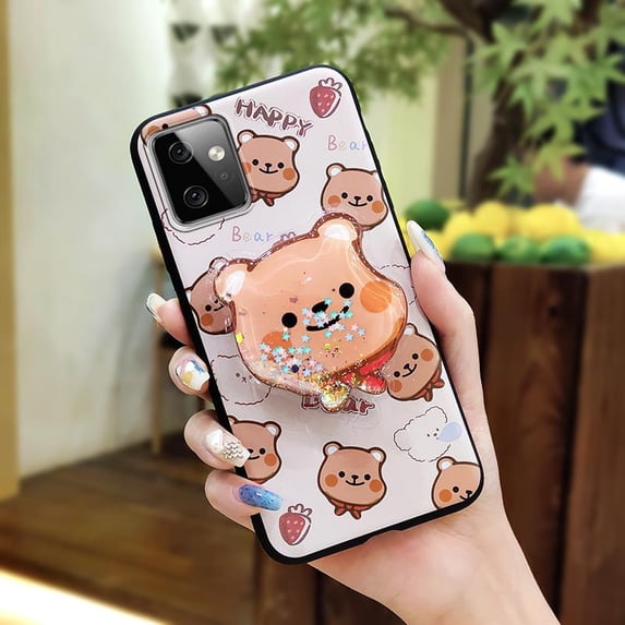 JNG-Phone Case For MOTO G Power 5G 2023, Fashion Design Simplicity Anti-knock Soft Case Back Cover Kickstand Waterproof Cartoon TPU Glitter Skin feel silicone protective Quicksand cute