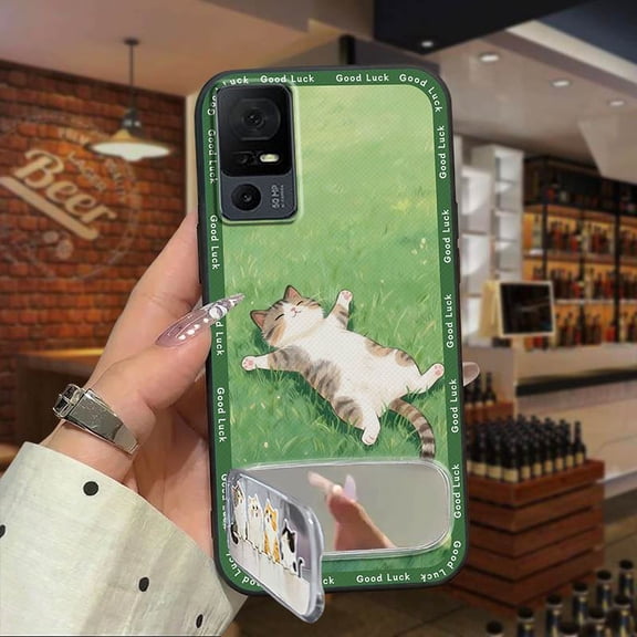 JNG-Phone Case For TCL 40XL/40T/T608D/Lively Jitterbug Smart4, Cartoon Anti-knock three-dimensional Back Cover 3D Soft case Anti-dust Cute Shockproof Dirt-resistant Plush Mirror Silicone