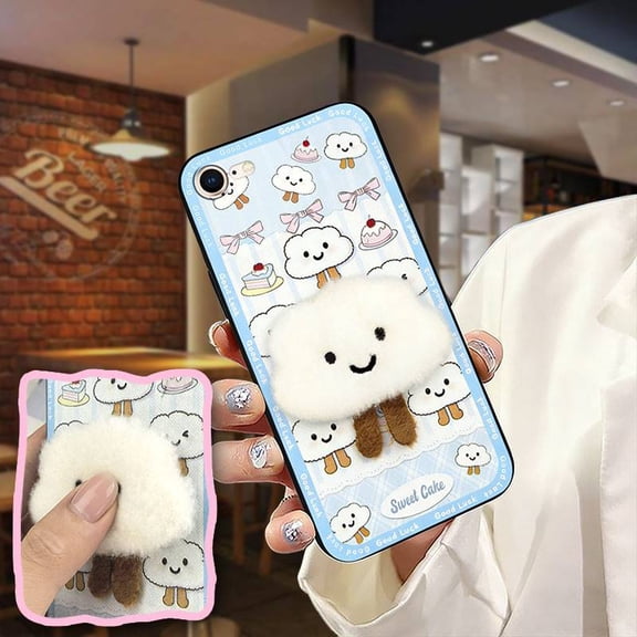 JNG-Phone Case For iphone 7/8/SE 2020/2022/SE2/SE3/ip7/ip8, Shockproof Back Cover Plush Protective Dirt-resistant Anti-dust Silicone Phone Pouch three-dimensional Fashion Design TPU 3D