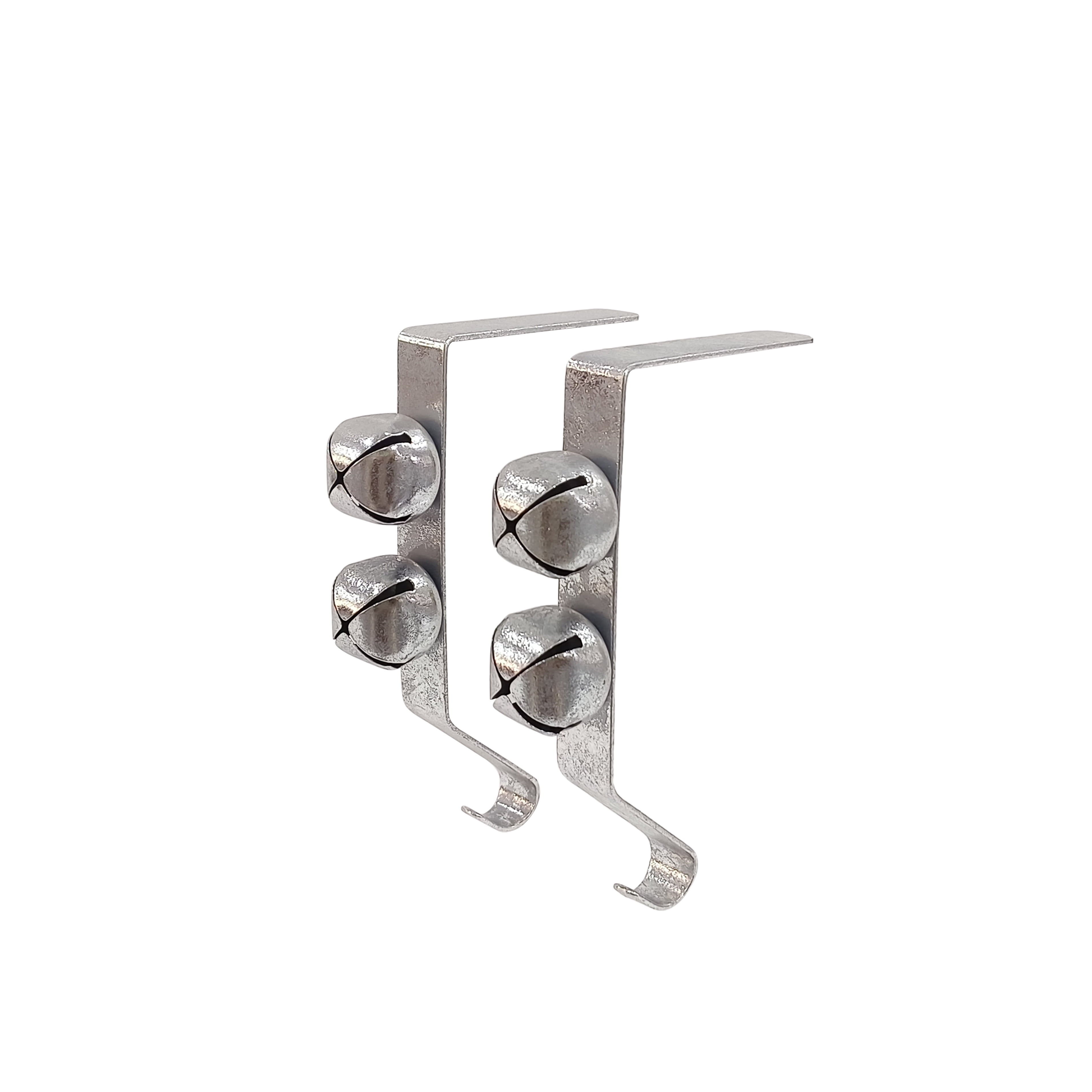 Silver Metal Jingle Bell Christmas Stocking Holders, 6.5", 2 Count, by Holiday Time