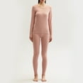 thumbnail image 1 of JNGSA 2023 Winter Two-piece Thermal Underwear Set for Women Long Johns Women with Lined Cold Weather Pajamas Long Top and Legging, 1 of 4