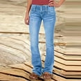 thumbnail image 1 of JNGSA Baggy Jeans,Womens Button Fly Stretchy Jean Skinny Mid Waist Bootcut Jean Flared Bell Bottom Demin Pants Comfy High Waist Baggy Denim Pants Light Blue, 1 of 6