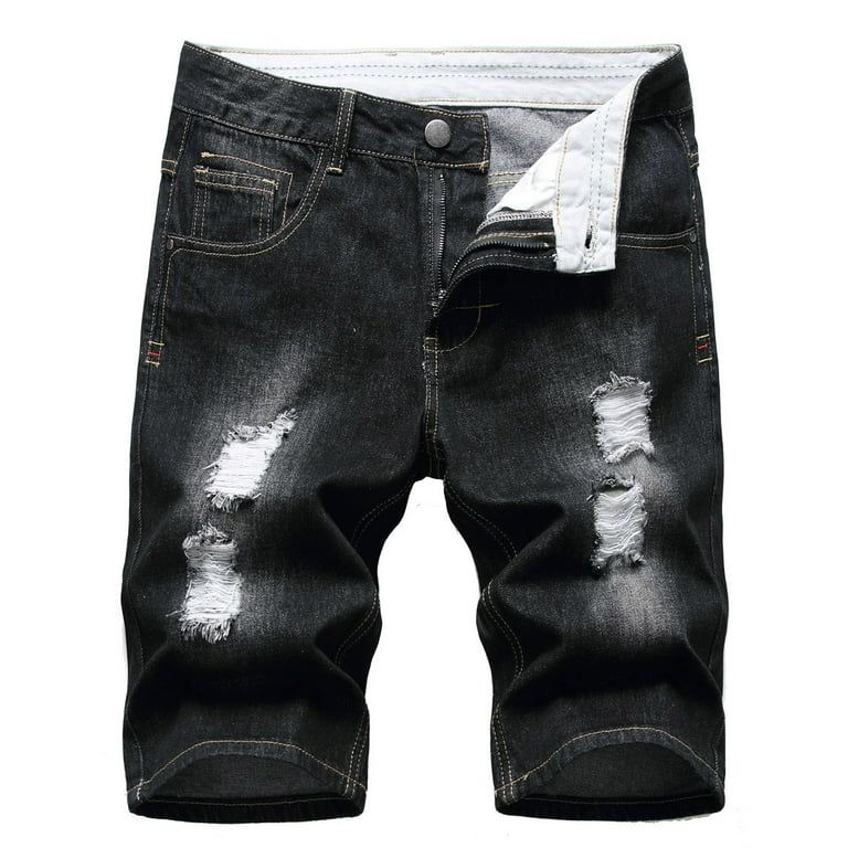 Black cut off jean shorts mens outlet