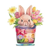 JNGSA Easter Decor Easter Decorations Indoor Artopet Diy Diamond Easter Desktop Ornaments Diamond Art Full Round Drill Paint By Numbers Kits Tabletop Ornaments Single Sided Diamond Bunny Design Easter