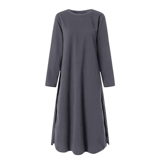 JNGSA Fall Wedding Guest Dresses, Women's Casual Oversized Crewneck Sweatshirts Winter Long Sleeve Loose Pullover Tunic with Pockets