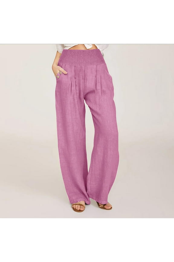 Jeans for Women Trendy,Women's Wide Leg Palazzo Pants Casual High Waist Elastic Jeans Baggy Comfy Blue Denim Trousers for Women Clearance
