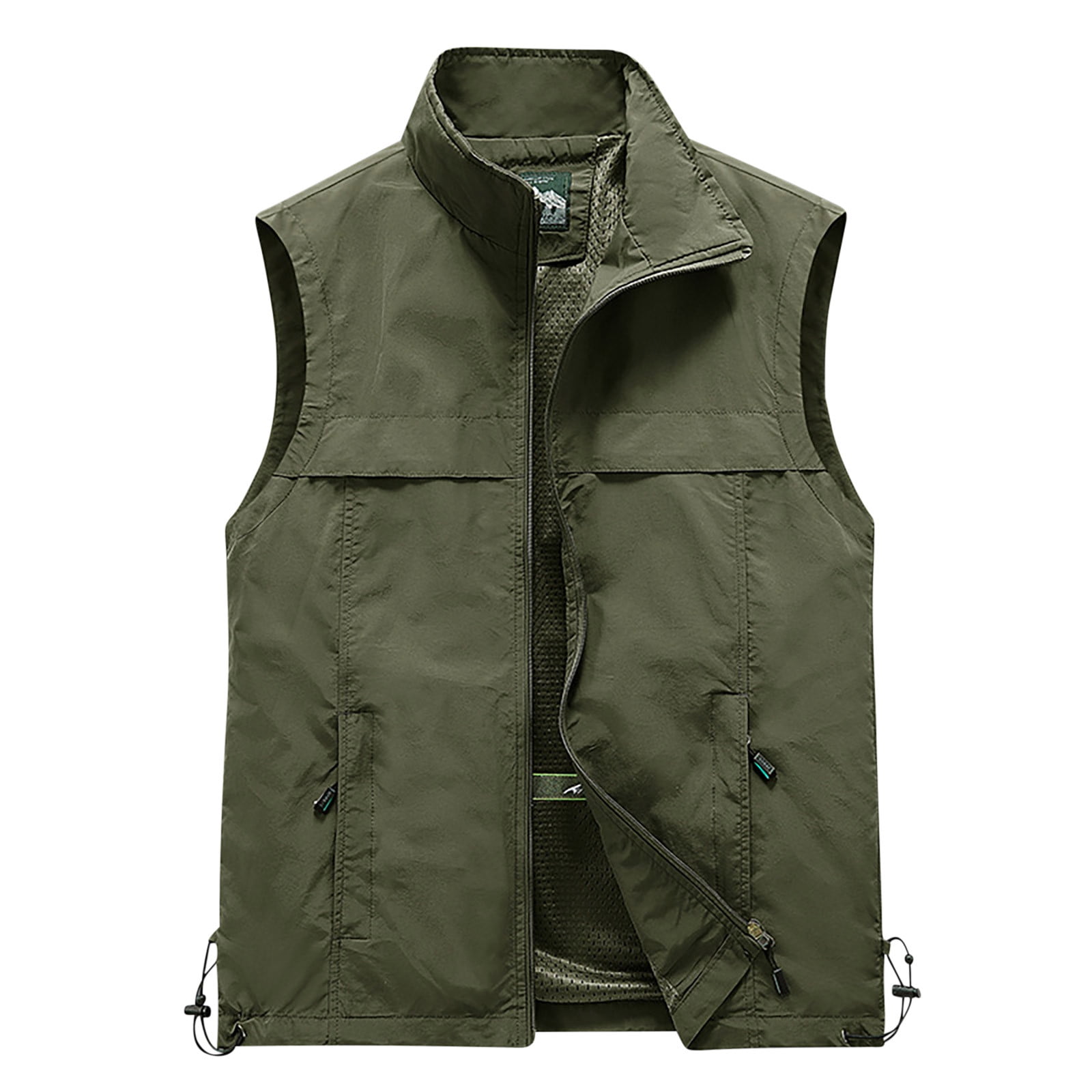JNGSA Mens Jackets, Men's Full-Zip Vest Outerwear Loose