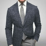 JNGSA Men's Casual Sports Coat Dress Blazer Stylish Lightweight Suit Jackets Single-Breasted Lapel Suit Jacket with Pocket Black XXXL