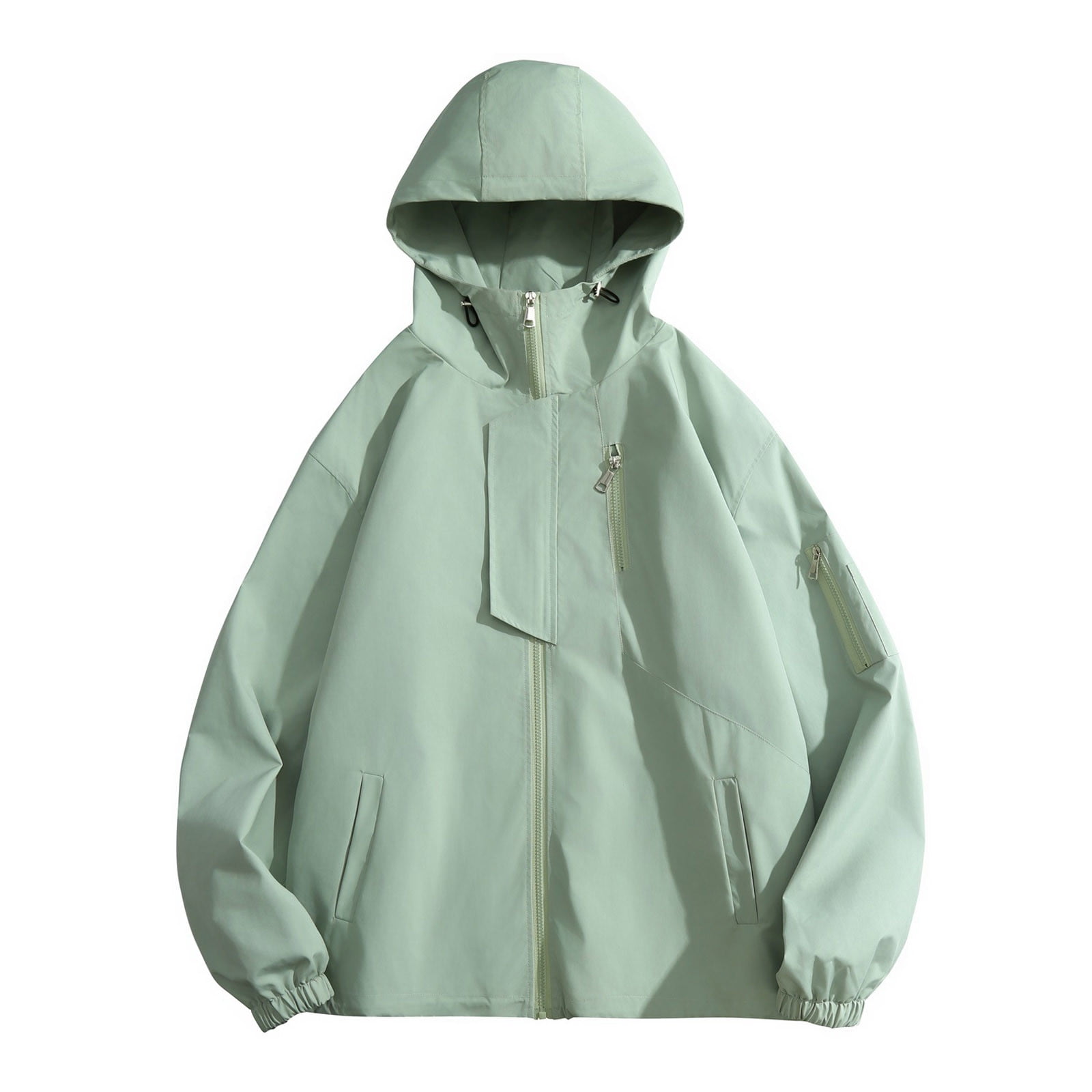 JNGSA Men s Lightweight Water proof Hooded Rain Jacket Outdoor Raincoat Jacket for Hiking Travel Business Casual Jacket Green