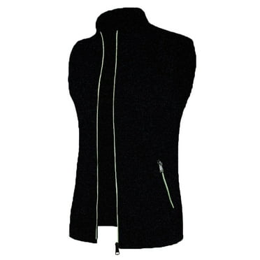 JNGSA Mens Full Zip Up Sweater Vests Knitted Cardigan Slim Fit Casual Warm Sleeveless Outerwear Big & Tall Size
