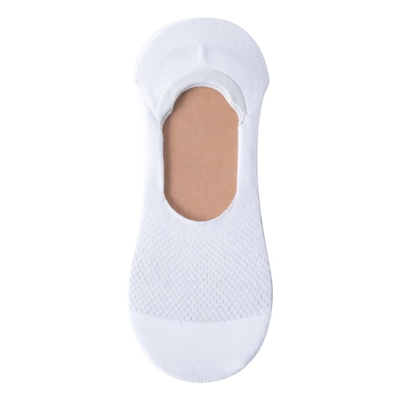 JNGSA No Show Socks Non-Slip Cotton Socks,Summer Breathable Socks, Ultra Low Cut Non Slip Flat Liner for Man White