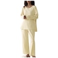 thumbnail image 1 of JNGSA Plus Size 2 Piece Outfits, Womens 2 Piece Lounge Set Spring Pjs Set Long Sleeve Tops and Pants Pajamas Set Loungewear, 1 of 4