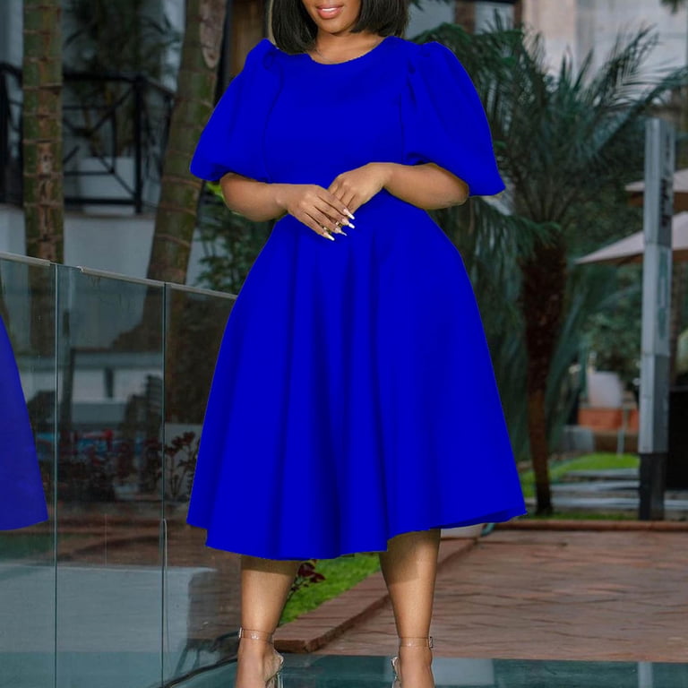Women's 2023 Fashion A-Line Dress | Short Sleeve, Round Neck, Party & Casual, Sizes S-4XL