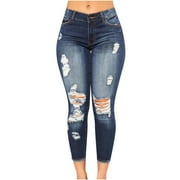 JNGSA Plus Size Jeans for Women Stretch,Women Skinny Ripped Jeans Stretch Distressed Destroyed Denim Pants with Pockets All Season Casual Jean Pants