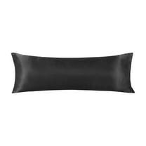 JNGSA Satin Silk Body Pillow Pillowcase for Hair and Skin, Premium and Silky Black Long Body Pillow Case Cover 51x137cm with Hidden Zipper Closure
