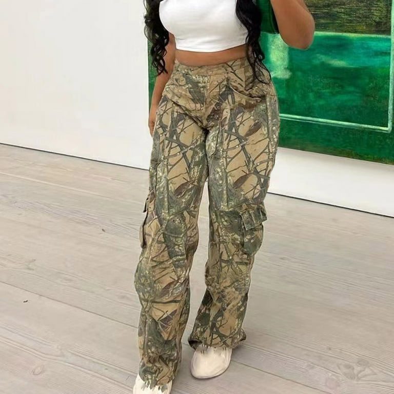 Camo Joggers Women's Drawstring Camo Pants JNGSA Sweatpants