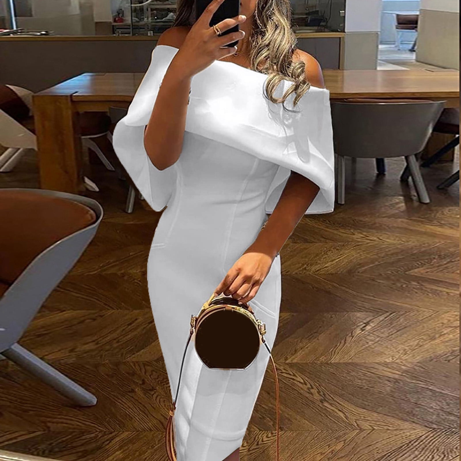 Off white dress for wedding best sale guest