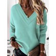 thumbnail image 1 of JNGSA Women V Neck Sweatshirts Casual Long Sleeve Oversized Pullover Sweatshirt Loose Comfy Tops, 1 of 3