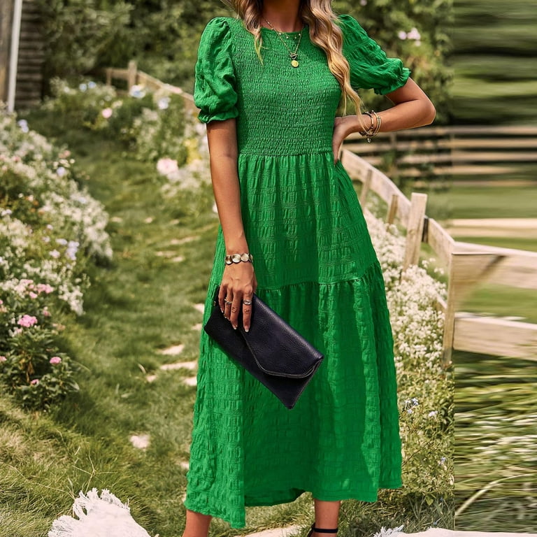 Ladies green hotsell midi dress