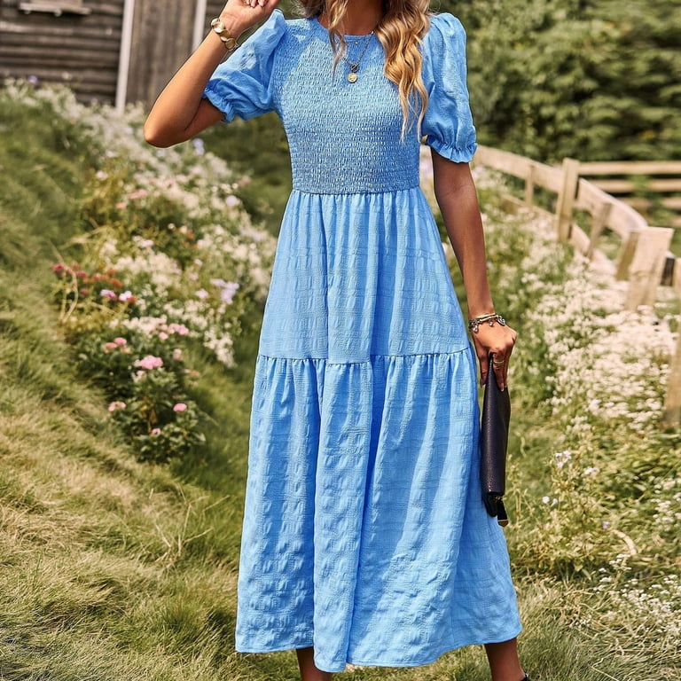 Blue midi dress for hotsell wedding