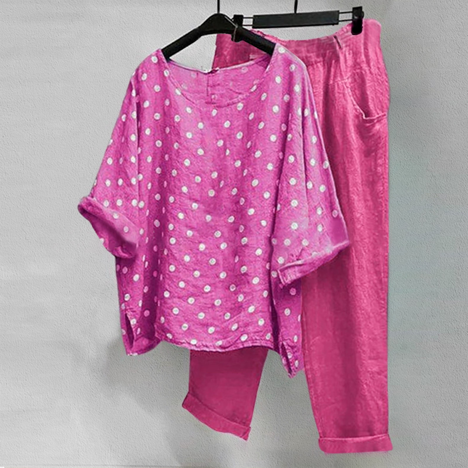 NACHILA Women's Bamboo Pajama Set - Short Sleeve Top & Capri Pants, Sizes S-4XL