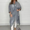 thumbnail image 1 of JNGSA Women's Chiffon Beach Cover Up Solid Color Long Loose Breathable Cardigan Summer Swimsuit Civer Up Gray, 1 of 4