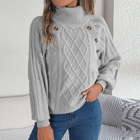 JNGSA Women's Christmas Sweaters Crewneck Long Sleeve Knit Sweater Loose Pullover Tunic Sweater