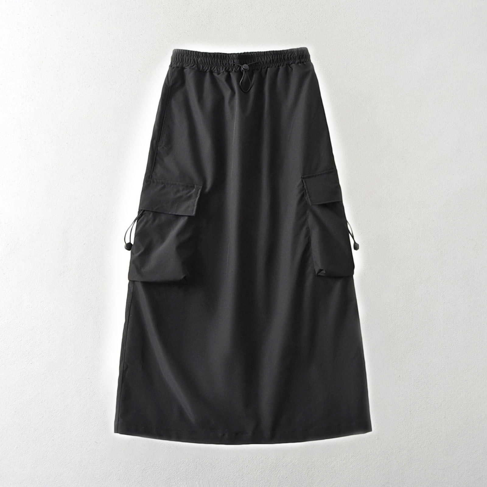 JNGSA Women's Drawstring Elastic Waist Cargo Skirt Long Skirts with ...